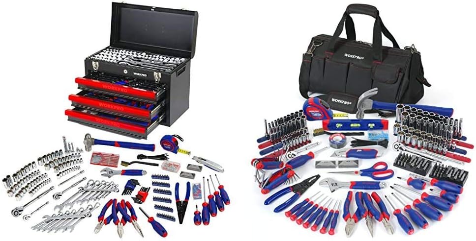 408-Piece Mechanics Tool Set with 3-Drawer Metal Box I7228