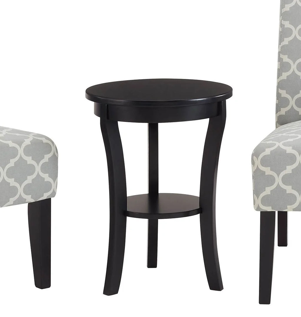 3pc Set Gray Fabric Upholstered Side Table and 2 Chairs O635