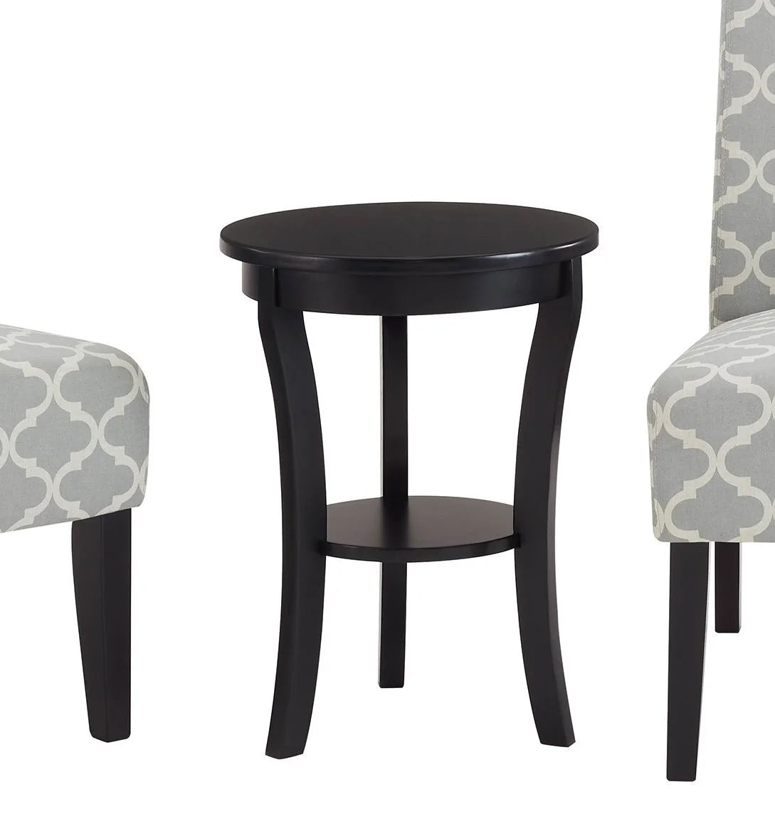 3pc Set Gray Fabric Upholstered Side Table and 2 Chairs O635