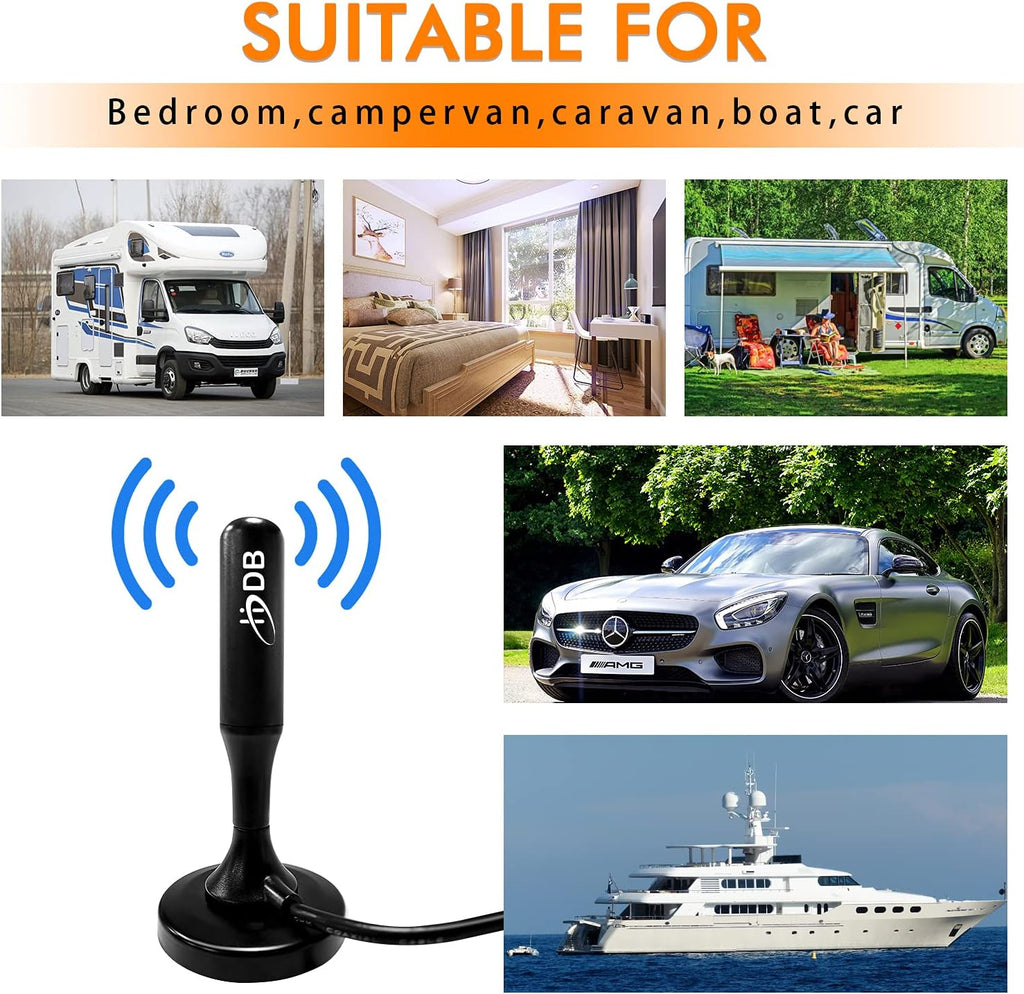 TV Antenna, 360° Reception, 120 Miles Range, 4K 1080p H434