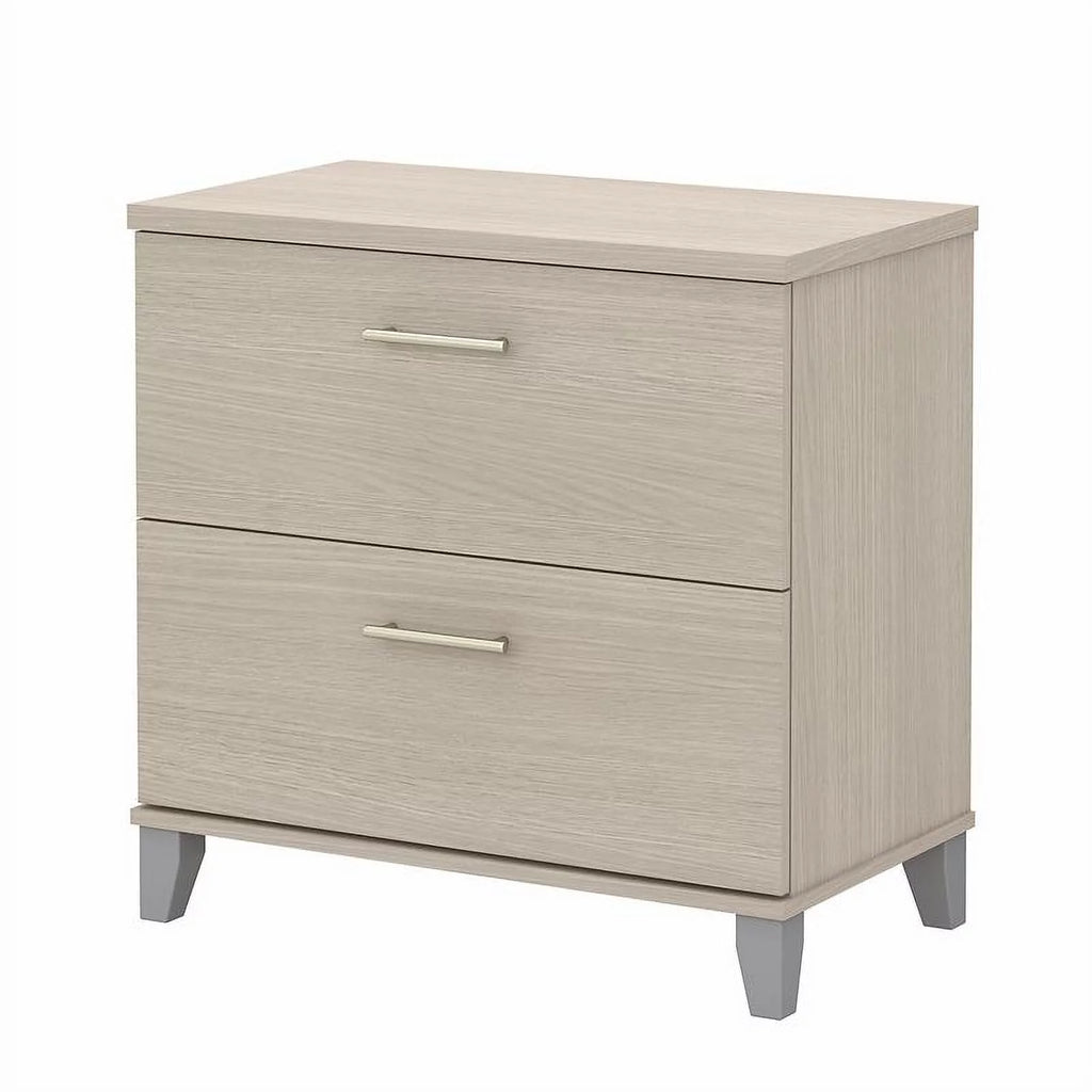 2 Piece Engineered Wood Lateral Filing Cabinet Set in Sand Oak I5937