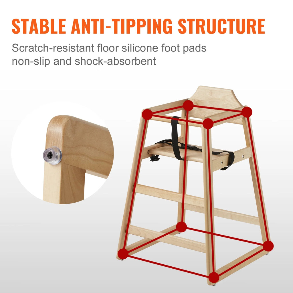 Wooden Portable Baby High Chair O9359