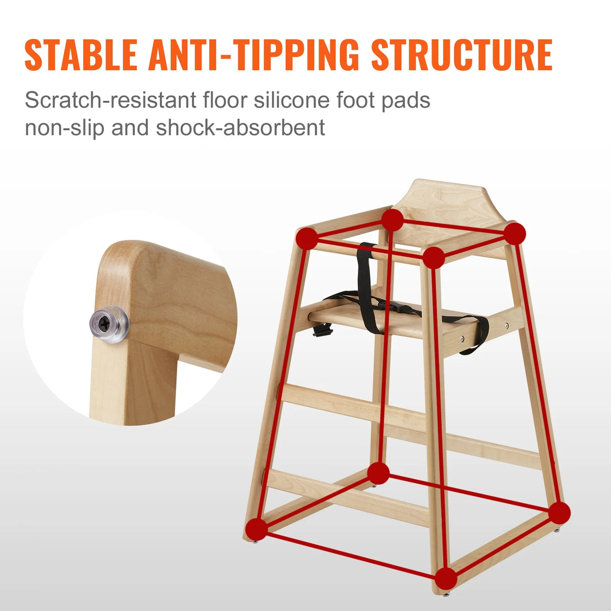 Wooden Portable Baby High Chair O9359