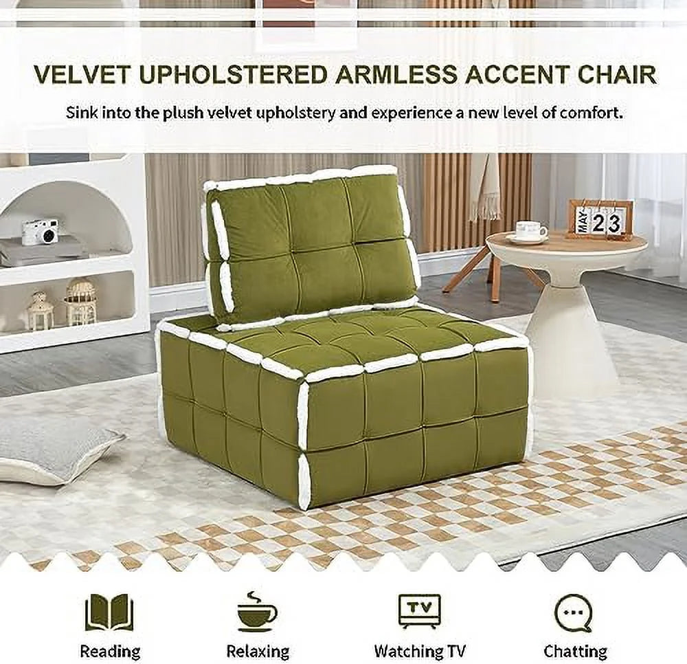 Khaki Teddy Upholstered Barrel Accent Chair with Pillow E24956