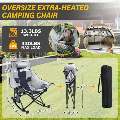 Oversize Heated Rocking Camping Chair L1612