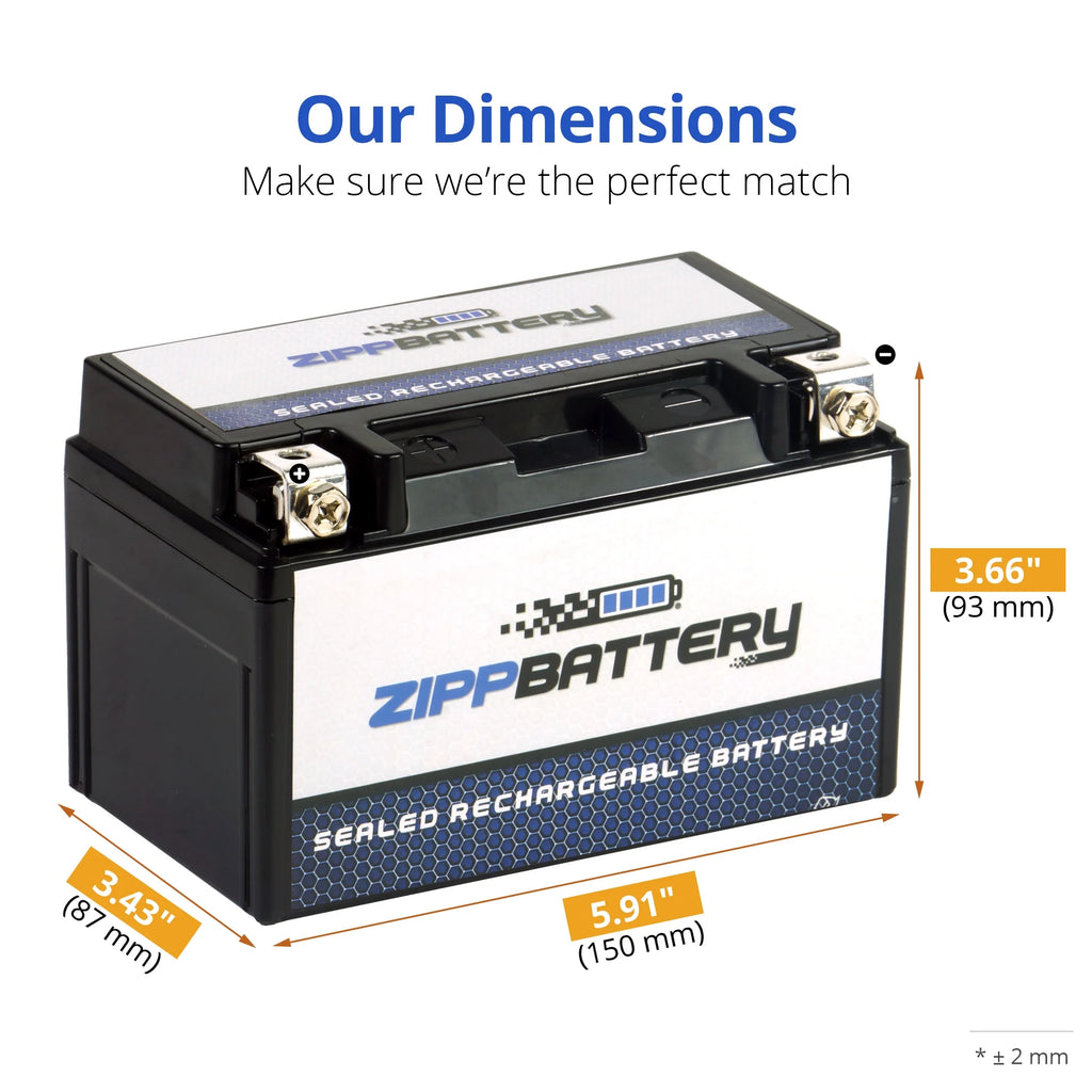 12 Volts 8.6 Ah 190 Cca Motorcycle Battery R53136