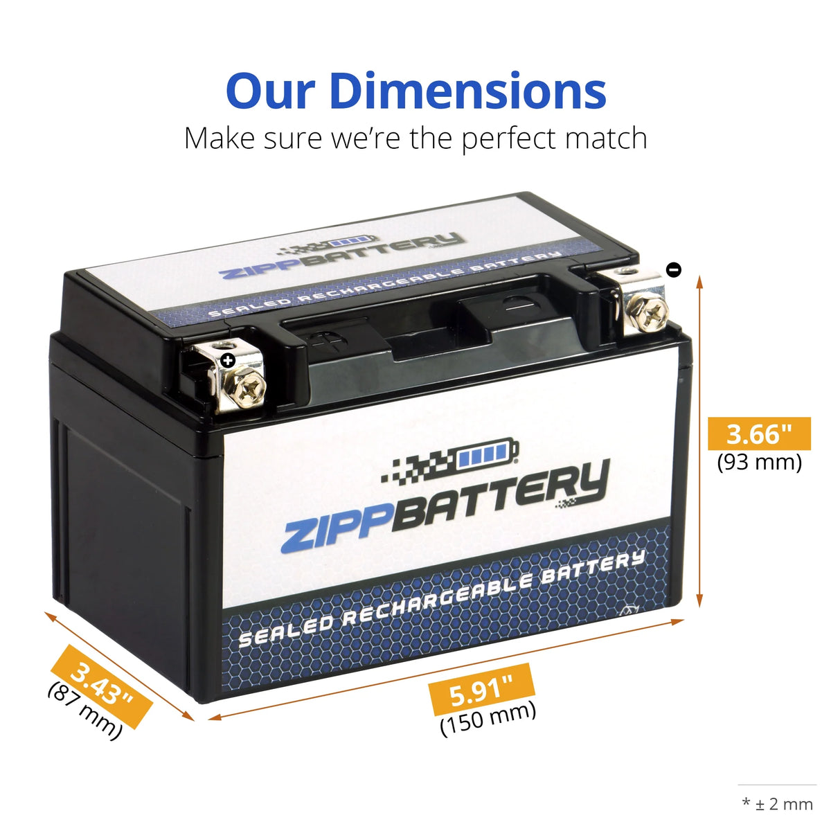 12 Volts 8.6 Ah 190 Cca Motorcycle Battery R53136