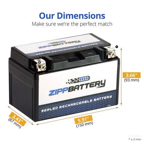 12 Volts 8.6 Ah 190 Cca Motorcycle Battery R53136
