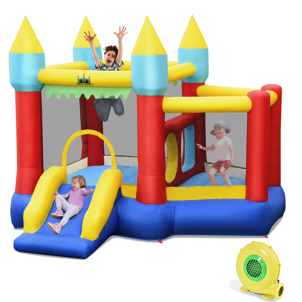 Inflatable Bounce House Slide with Tunnels Ball Pit & 480W Blower L1388