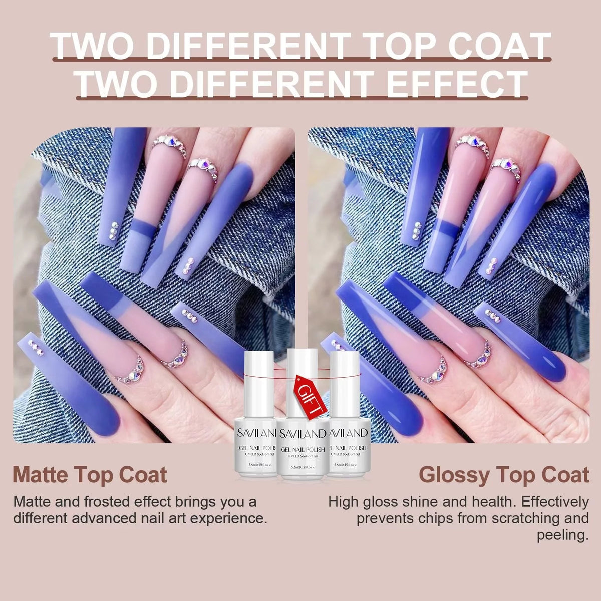 33PCS Gel Nail Polish Kit with Base and Top Coat, Matte Top Coat L556454