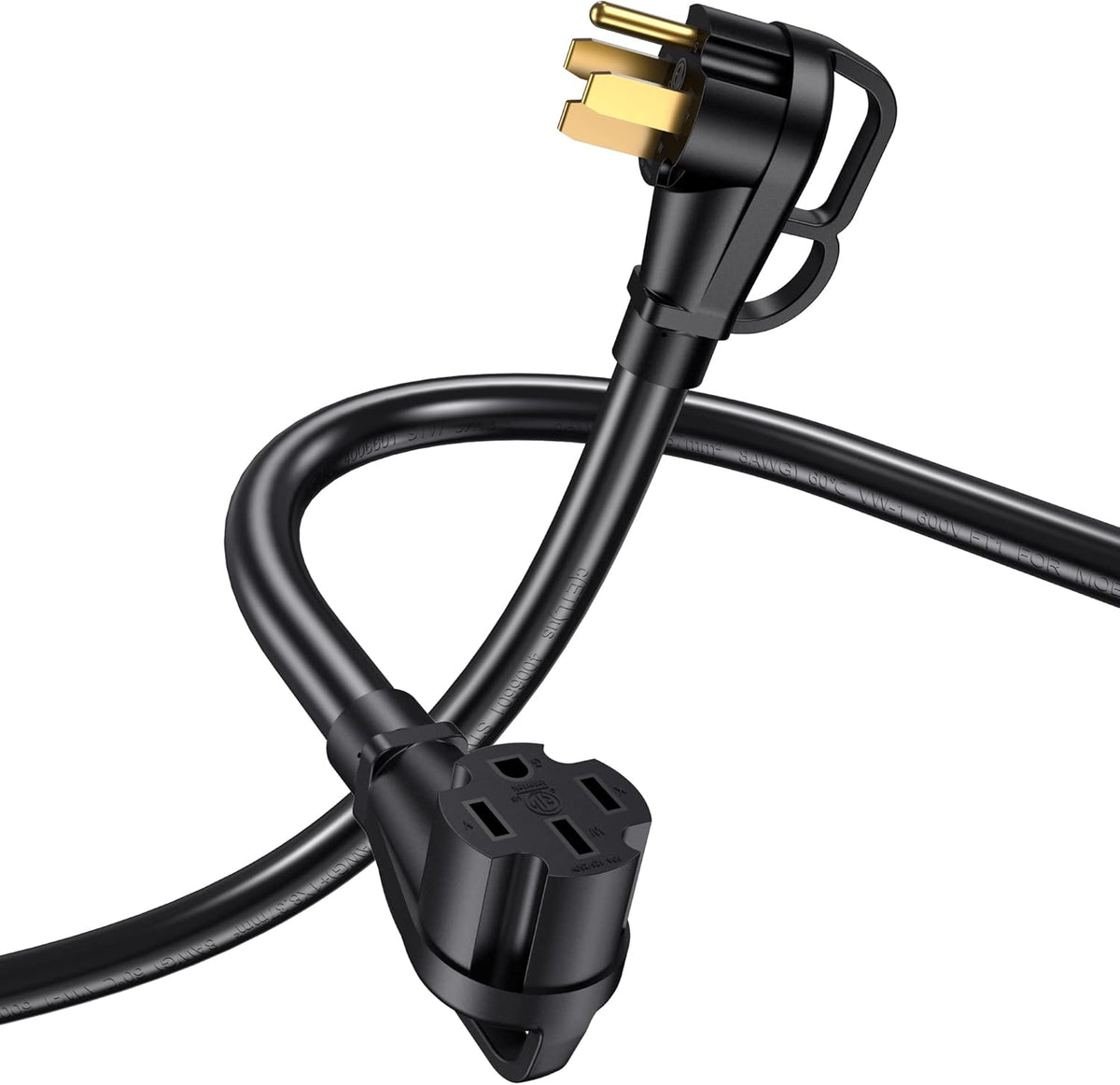 4 Prong Dryer Extension Cord 25ft, 30 Amp, 10 AWG Wire, UL Listed Pack of 2 N39507