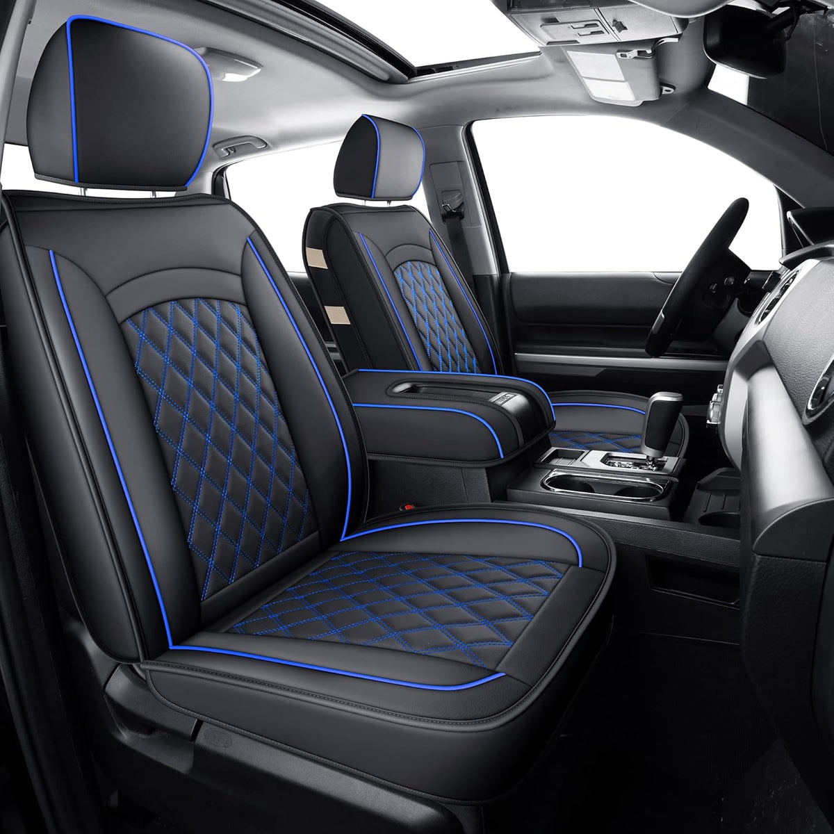 Black Faux Leather Seat Covers B6426