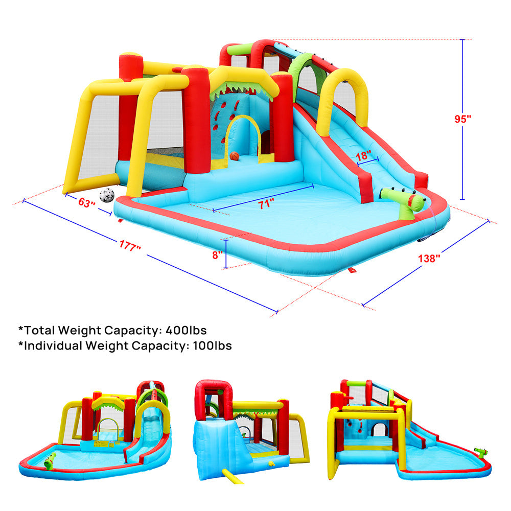 Inflatable Water Slide 7 in 1 Bounce House with Blower V447357