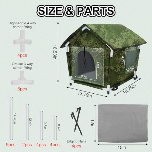 Weatherproof Outdoor Cat House with Mat I55370