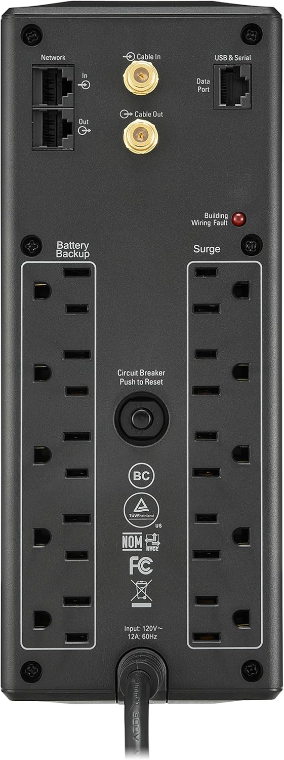 1500VA UPS Battery Backup & Surge Protector X382