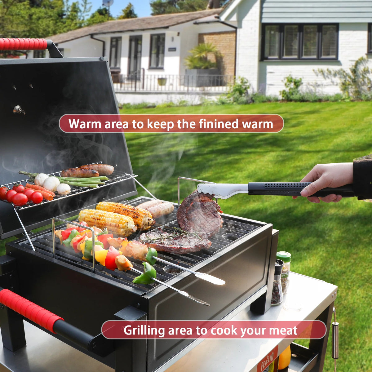 Portable Charcoal Grill with Cast Iron Grates G28695