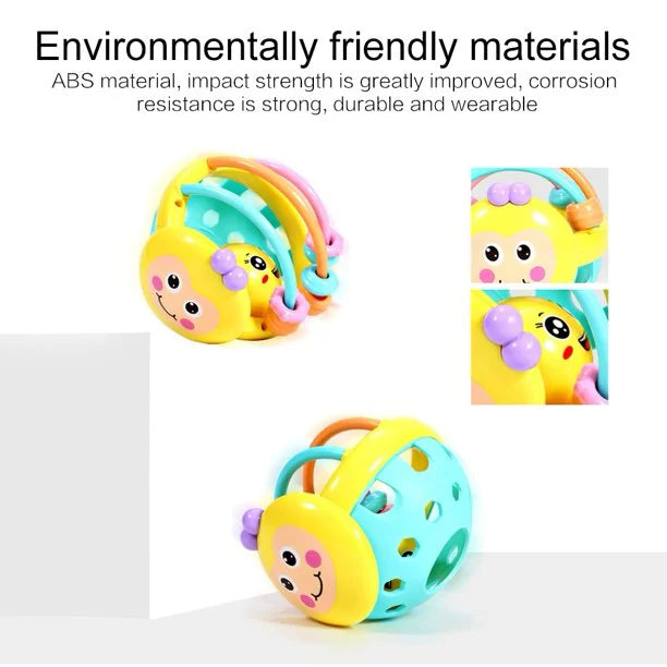 Rattle Ball Sensory Teether Toy Silicone Non-Toxic BPA Free Baby Educational Toy D758