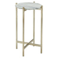 Marble Scatter Table in Silver Leaf and White C236