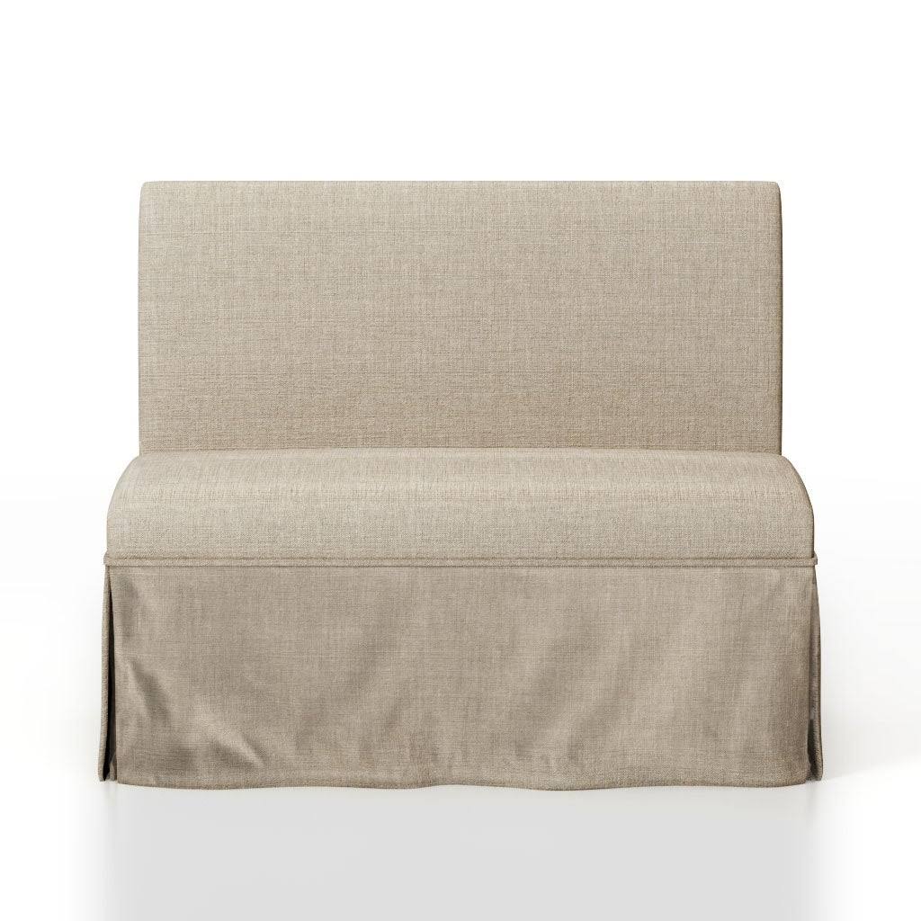 Brown Linen Loveseat Bench E6135
