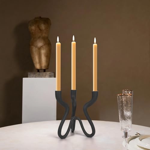 Cast Iron Metal Taper Candlestick Candelabra U8908