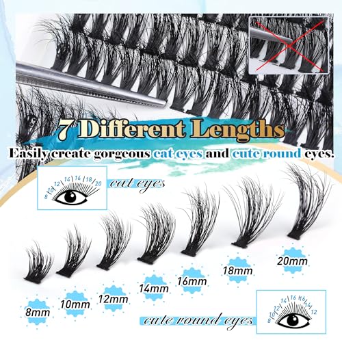 320pcs Individual Lashes D Curl Eyelash Extension Kit with Bond and Seal and Tweezers H33415