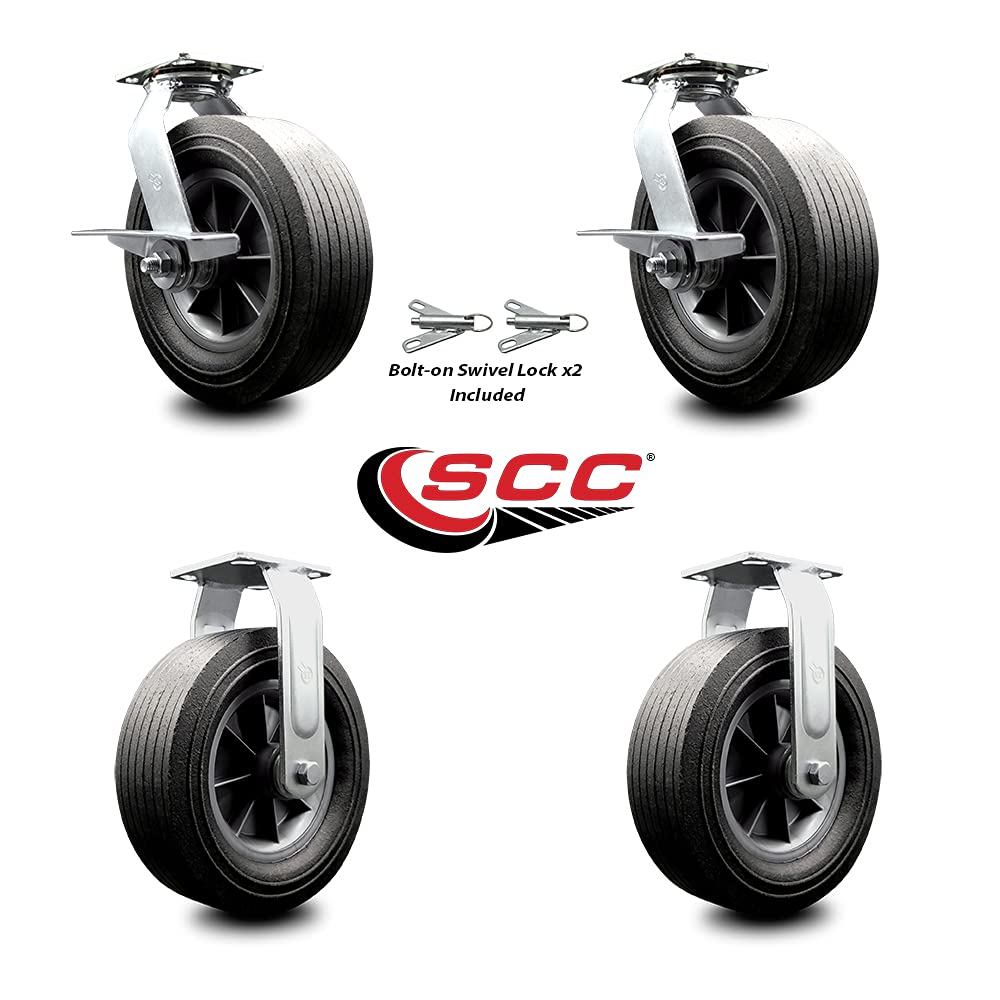 10 Inch Swivel Caster with Semi-Pneumatic Wheel F77486