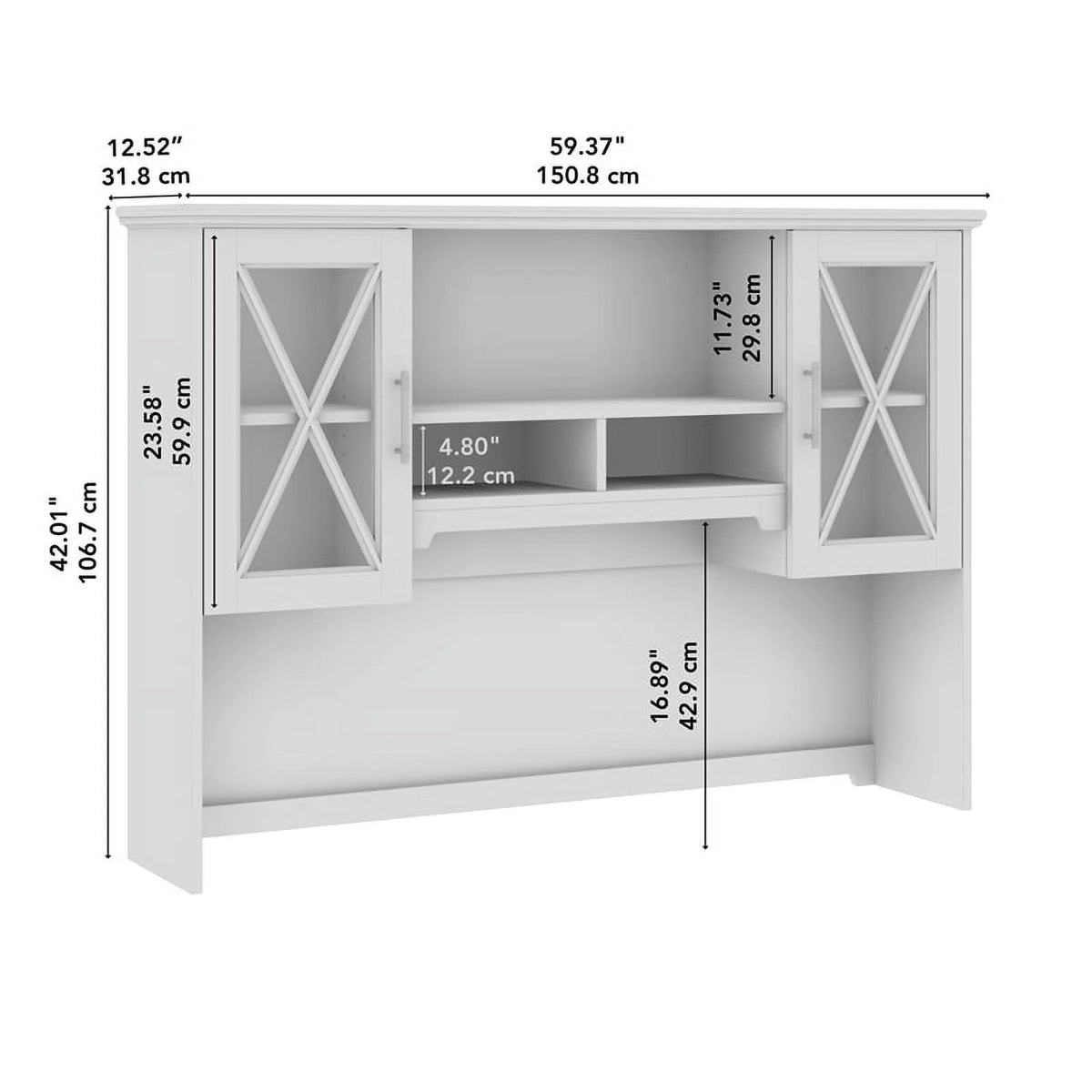 Engineered Wood Hutch for Buffet Cabinet L21704
