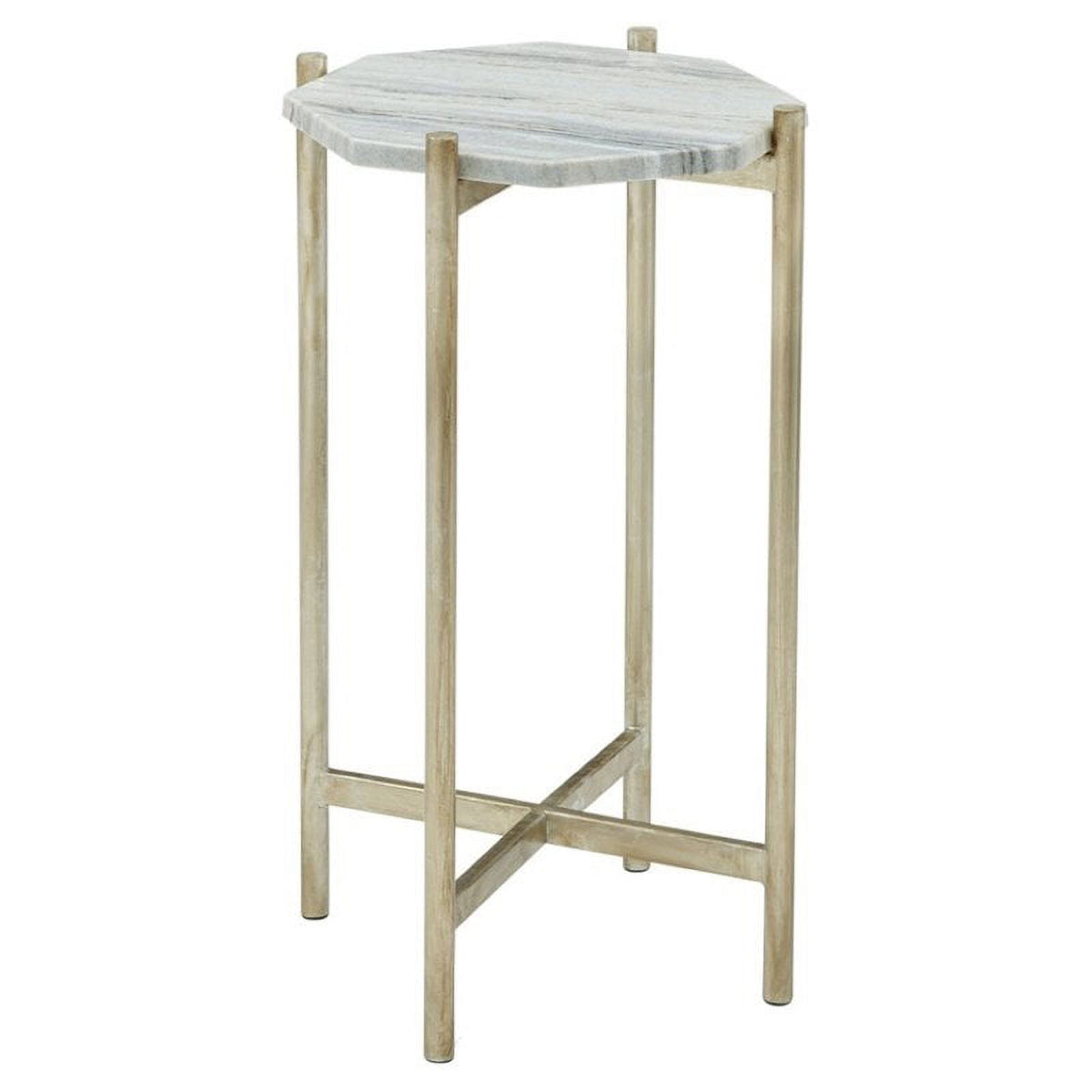 Marble Scatter Table in Silver Leaf and White C236