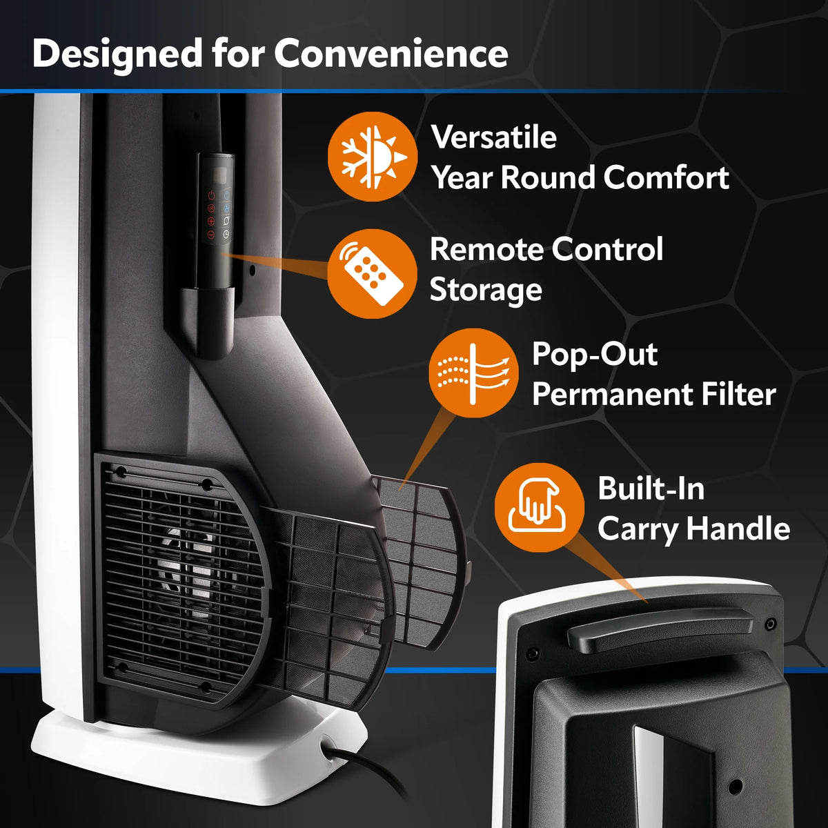 Black High Velocity Fan and Ceramic Space Heater with Remote U22263