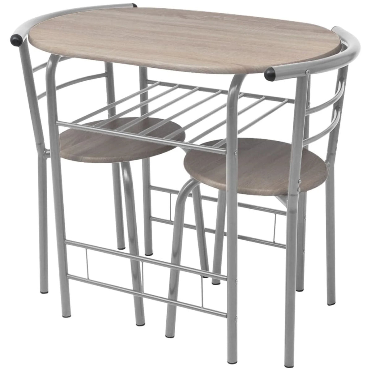 3 Piece MDF Breakfast Table with 2 Stool Chairs Iron Frame I665461