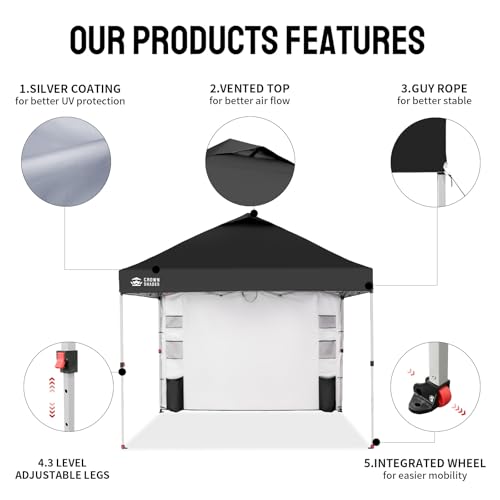 10x10 Pop Up Canopy Tent with Sidewall V32814