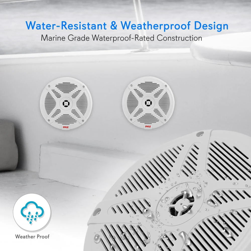 6.5 Inch 600 W 2 Way Waterproof Bluetooth Marine Speakers, Pair J653