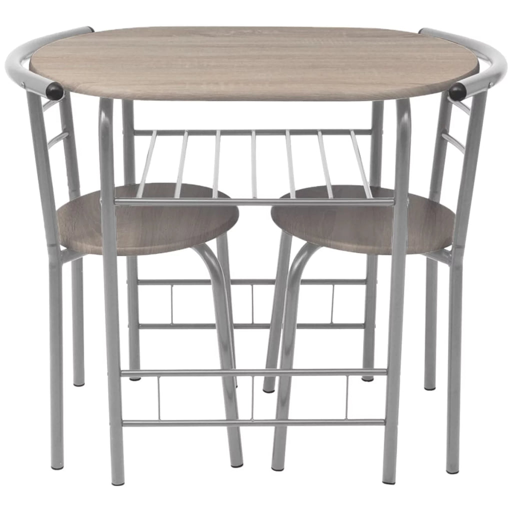 3 Piece MDF Breakfast Table with 2 Stool Chairs Iron Frame I665461