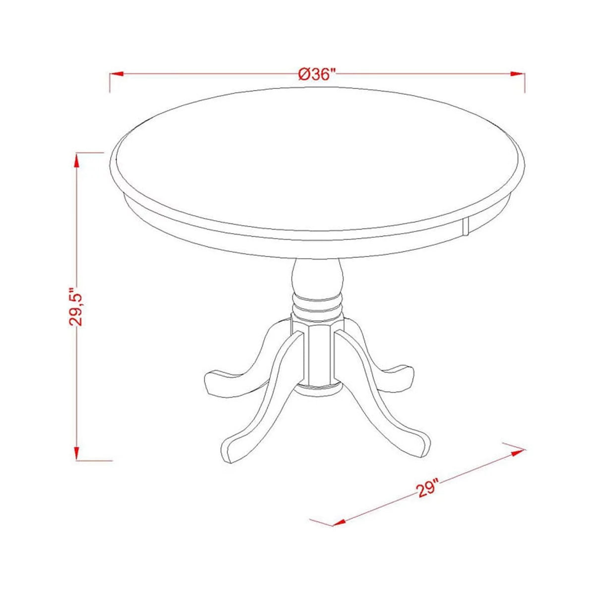 Antique 3-piece Wood Dining Set S548