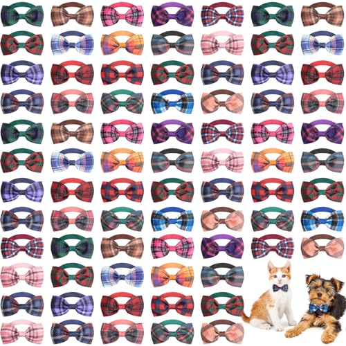 80 Pcs Dog Bow Ties Assorted Pattern D6584