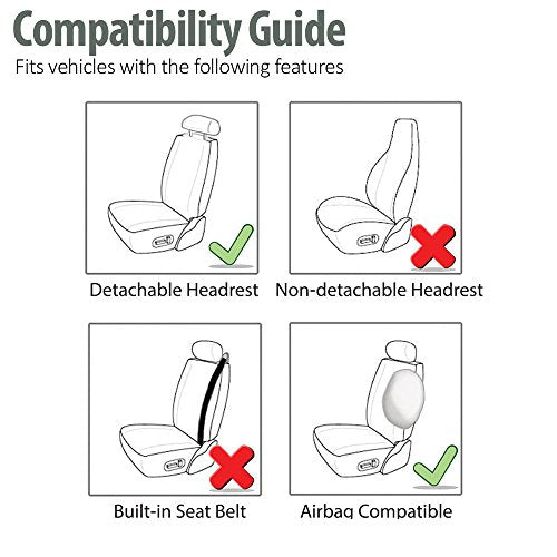 Beige Faux Leather Car Seat Covers Front Set T66036