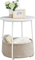 Round Side Table with Fabric Storage Basket G5077