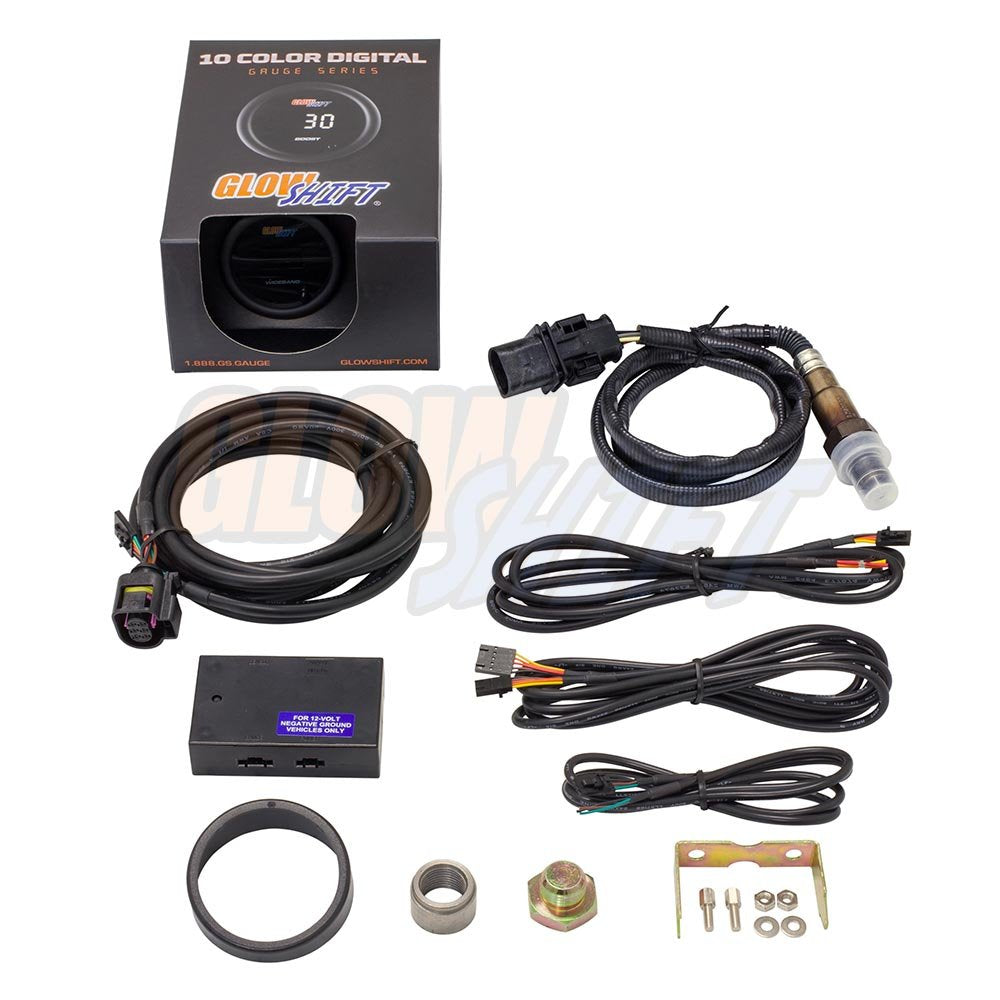 10 Color Digital Wideband Air/Fuel Ratio Gauge with Oxygen Sensor, Data Logging Output, Tinted Lens, 2-1/16" (52mm) K4230
