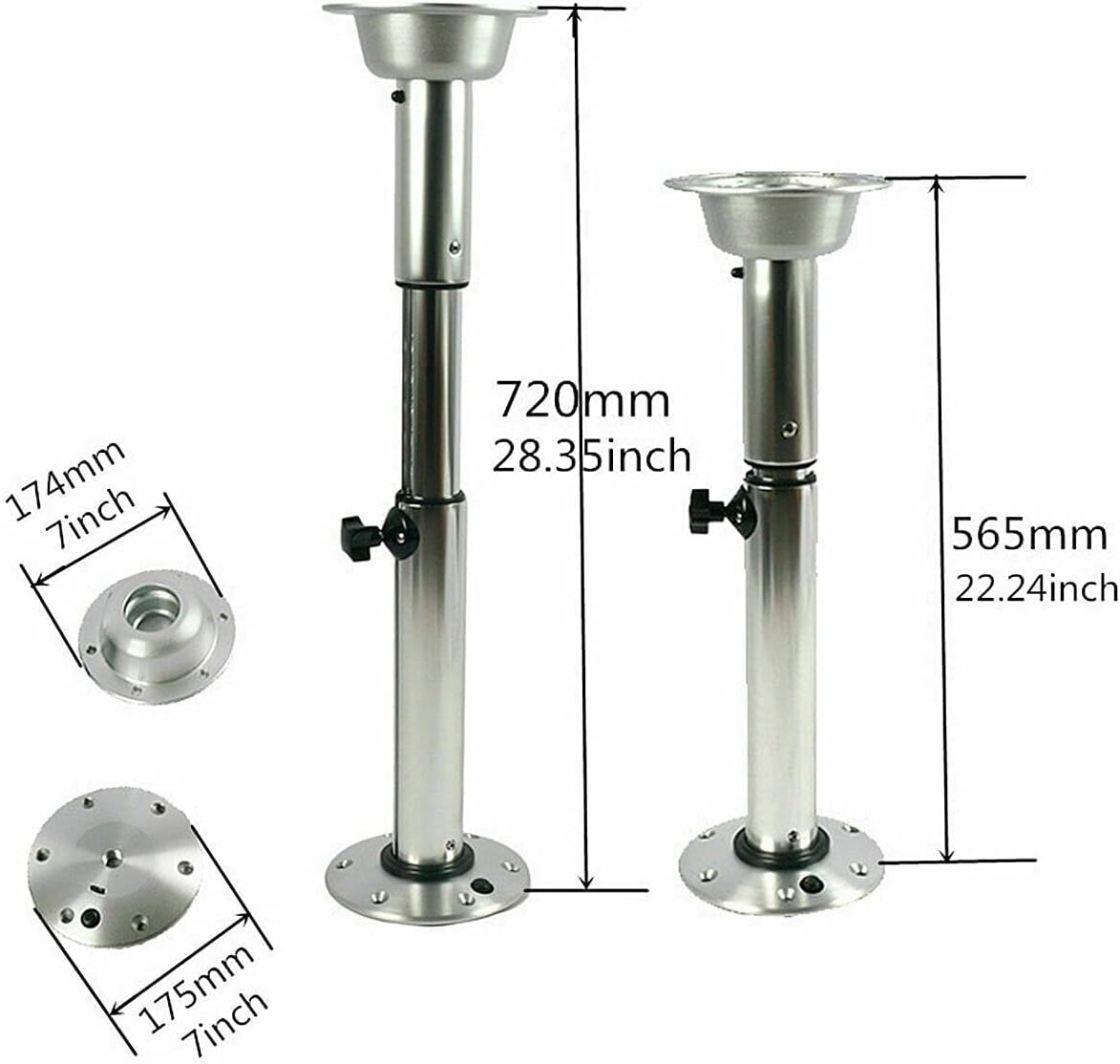 28Inch Adjustable Telescopic Pedestal with Mount Base Parts L251412