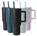 40 oz Insulated Stainless Steel Tumbler with Handle and Straw Lid A995702