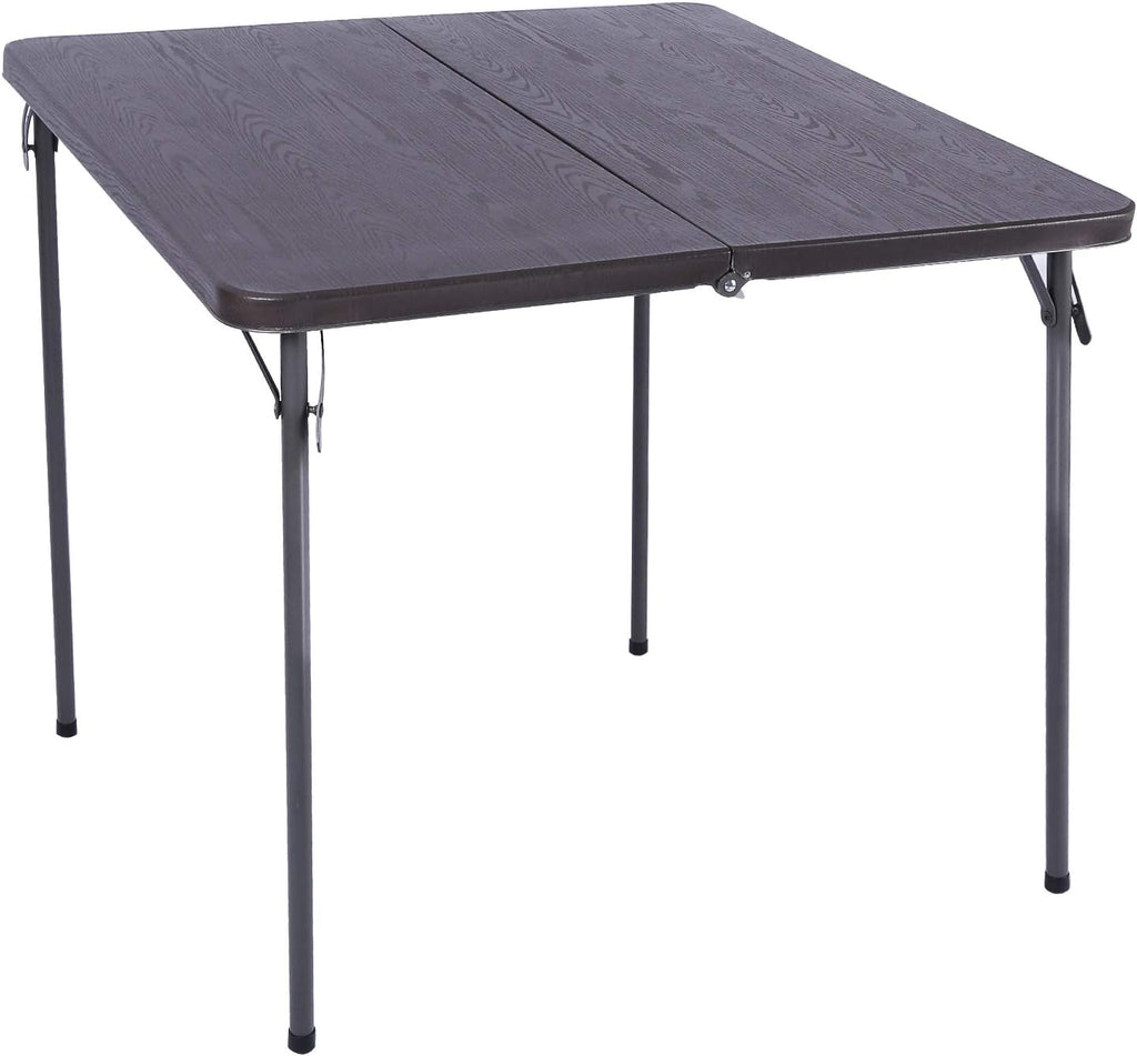 34 Folding Card Table Square with Resin Top, Brown T904