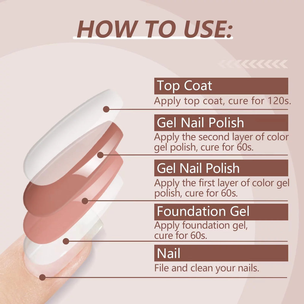 33PCS Gel Nail Polish Kit with Base and Top Coat, Matte Top Coat L556454
