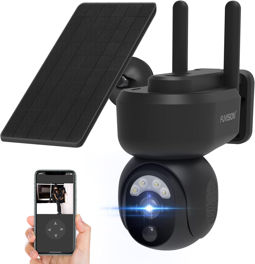 Wireless Outdoor Solar Powered Security Camera with 360° View and PIR Motion Detection M3801