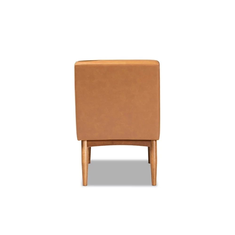 Tan Faux Leather Upholstered Wood Dining Chair P478886