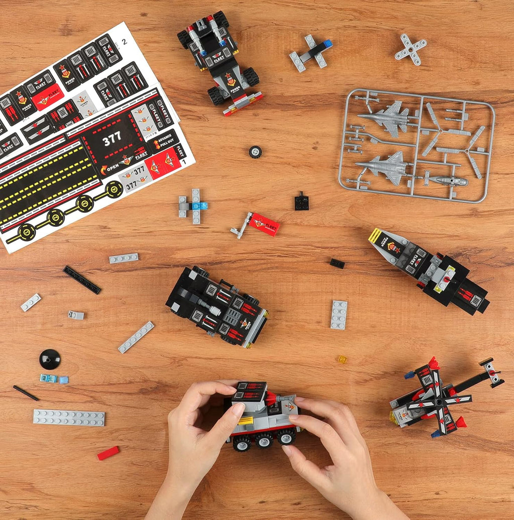 786 Pieces 8 in 1 Military Battleship Building Blocks Set B522