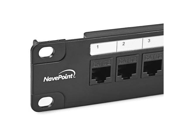 24-Port Cat6 UTP Patch Panel 1U with Keystones, RJ45 Ethernet, Black U65897