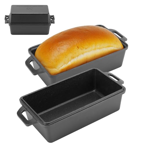 9x5 Inch Cast Iron Loaf Pan with Lid 2 Piece Set S648