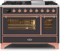 48 Dual Fuel Natural Gas Range Matte Graphite Copper Trim Y461