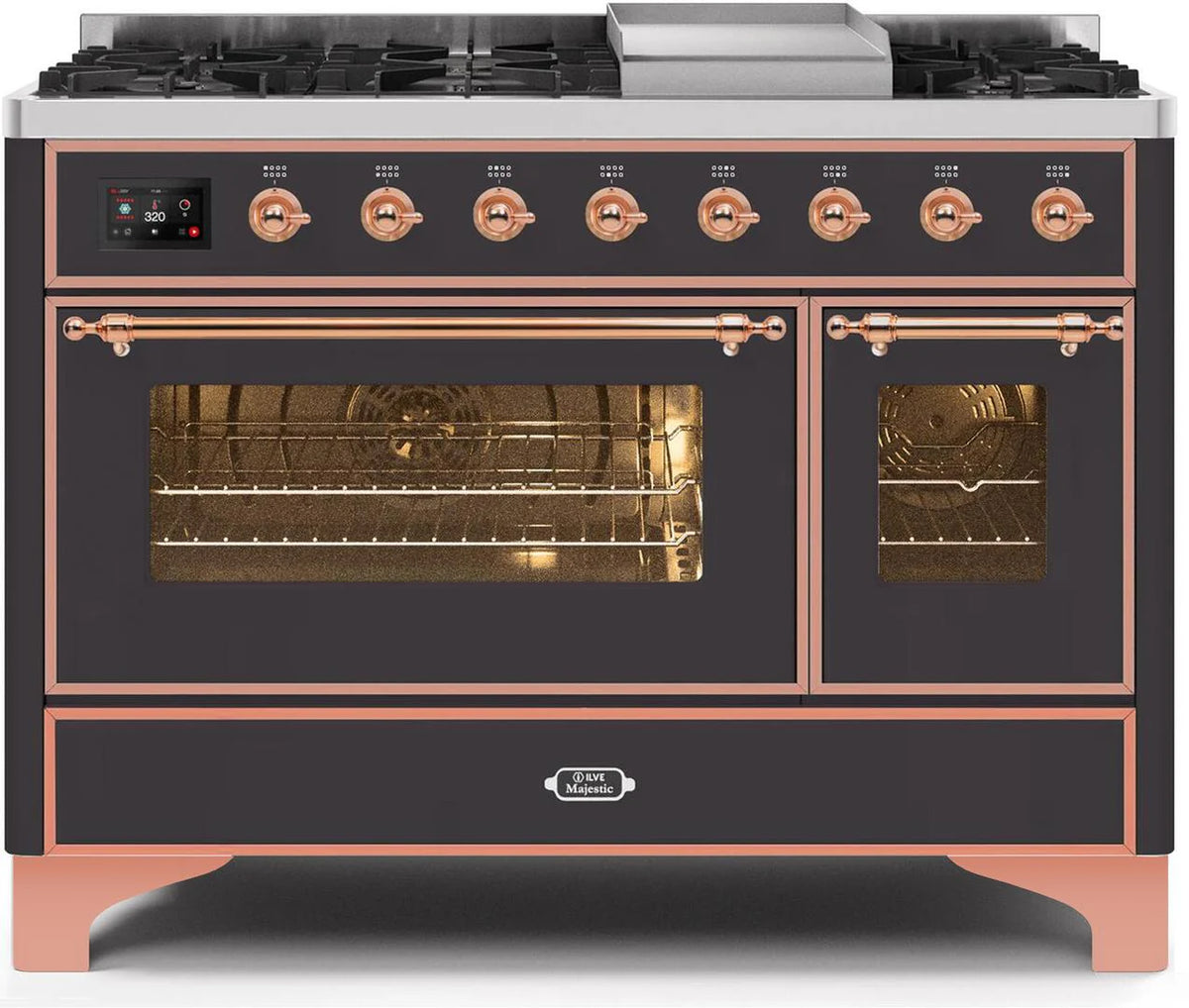 48 Dual Fuel Natural Gas Range Matte Graphite Copper Trim Y461