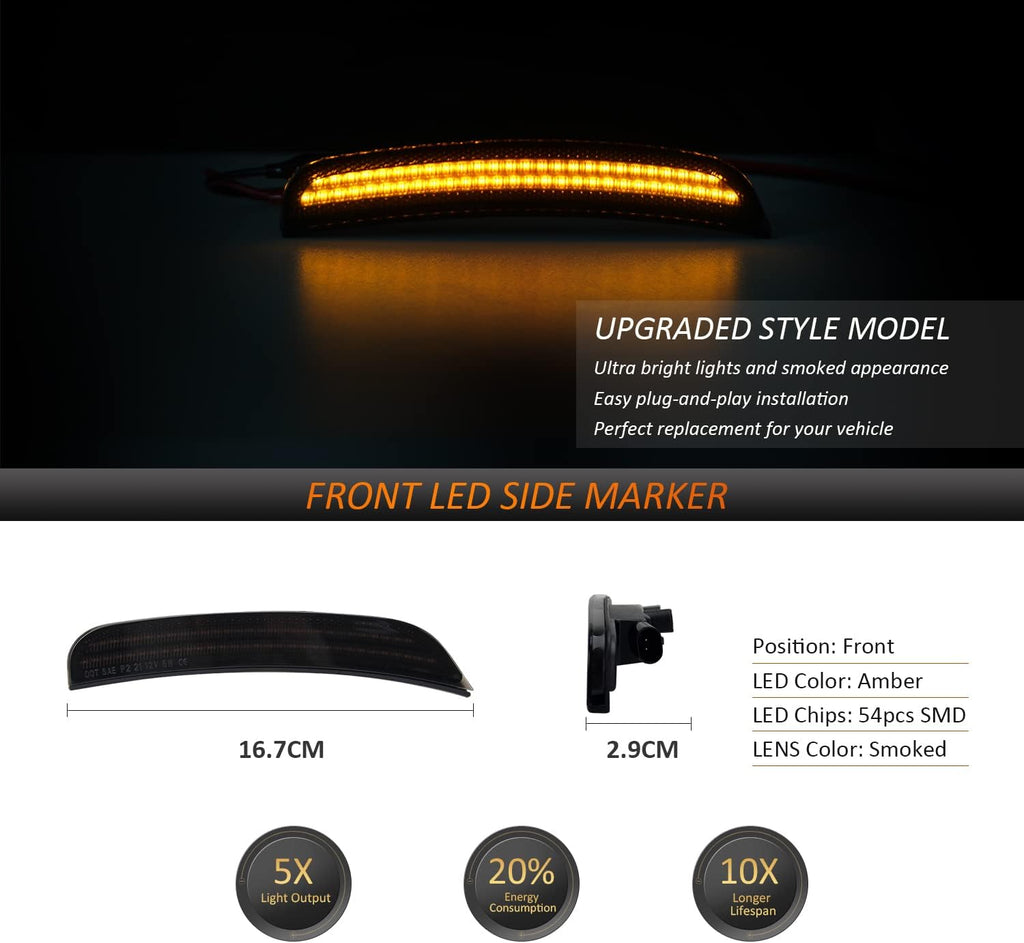 Smoke Lens LED Side Marker Light Kit, Pack of 4 W66856